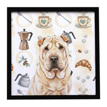 Load image into Gallery viewer, Shar Pei Coffee Bar Framed Metal Print