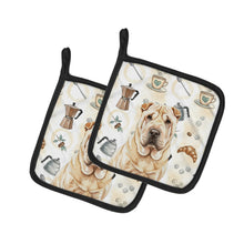 Load image into Gallery viewer, Shar Pei Coffee Bar Pair of Pot Holders