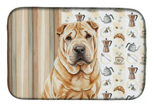 Load image into Gallery viewer, Red Shar Pei Coffee Bar Dish Drying Mat