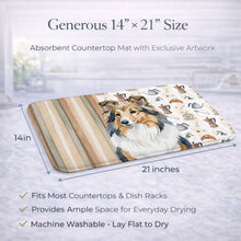 Load image into Gallery viewer, Sable Sheltie Coffee Bar Dish Drying Mat