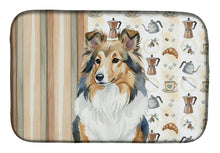 Load image into Gallery viewer, Sable Sheltie Coffee Bar Dish Drying Mat