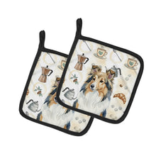 Load image into Gallery viewer, Sable Sheltie Coffee Bar Pair of Pot Holders