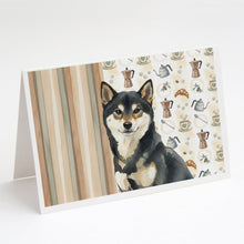Load image into Gallery viewer, Black and Tan Shiba Inu Coffee Bar Greeting Cards Pack of 8