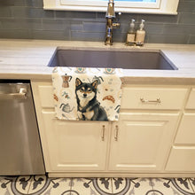 Load image into Gallery viewer, Black and Tan Shiba Inu Coffee Bar Kitchen Towel