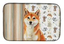 Load image into Gallery viewer, Red Shiba Inu Coffee Bar Dish Drying Mat