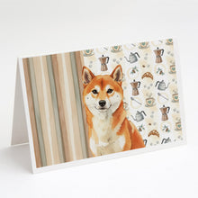Load image into Gallery viewer, Red Shiba Inu Coffee Bar Greeting Cards Pack of 8