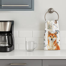 Load image into Gallery viewer, Red Shiba Inu Coffee Bar Kitchen Towel