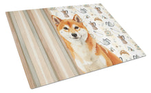 Load image into Gallery viewer, Red Shiba Inu Coffee Bar Glass Cutting Board