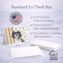 Load image into Gallery viewer, Black and White Shih Tzu Coffee Bar Greeting Cards Pack of 8
