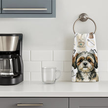 Load image into Gallery viewer, Brindle Shih Tzu Coffee Bar Kitchen Towel