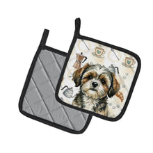 Load image into Gallery viewer, Brindle Shih Tzu Coffee Bar Pair of Pot Holders