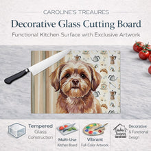 Load image into Gallery viewer, Liver Shih Tzu Coffee Bar Glass Cutting Board