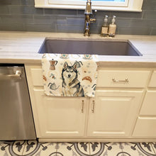 Load image into Gallery viewer, Agouti Siberian Husky Coffee Bar Kitchen Towel
