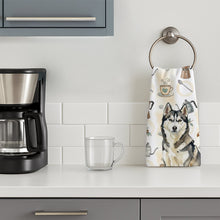 Load image into Gallery viewer, Agouti Siberian Husky Coffee Bar Kitchen Towel