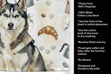 Load image into Gallery viewer, Agouti Siberian Husky Coffee Bar Kitchen Towel