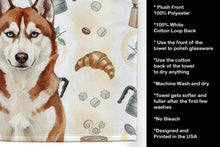 Load image into Gallery viewer, Red and White Siberian Husky Coffee Bar Kitchen Towel