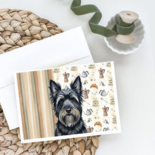 Load image into Gallery viewer, Black Skye Terrier Coffee Bar Greeting Cards Pack of 8