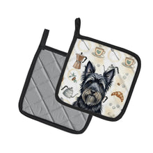 Load image into Gallery viewer, Black Skye Terrier Coffee Bar Pair of Pot Holders