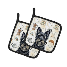 Load image into Gallery viewer, Black Skye Terrier Coffee Bar Pair of Pot Holders