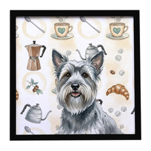 Load image into Gallery viewer, Gray Skye Terrier Coffee Bar Framed Metal Print