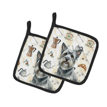Load image into Gallery viewer, Gray Skye Terrier Coffee Bar Pair of Pot Holders