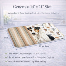 Load image into Gallery viewer, Smooth Fox Terrier Coffee Bar Dish Drying Mat