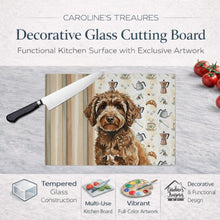 Load image into Gallery viewer, Spanish Water Dog Coffee Bar Glass Cutting Board