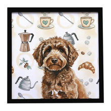 Load image into Gallery viewer, Spanish Water Dog Coffee Bar Framed Metal Print