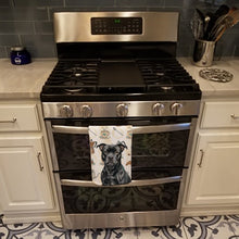 Load image into Gallery viewer, Black Staffordshire Bull Terrier Coffee Bar Kitchen Towel