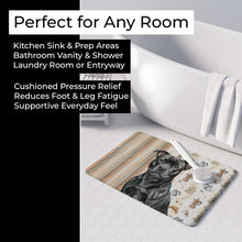 Load image into Gallery viewer, Black Staffordshire Bull Terrier Coffee Bar Memory Foam Kitchen Mat