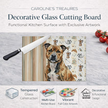 Load image into Gallery viewer, Brindle Staffordshire Bull Terrier Coffee Bar Glass Cutting Board
