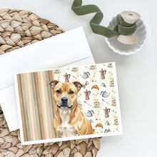 Load image into Gallery viewer, Fawn Staffordshire Bull Terrier Coffee Bar Greeting Cards Pack of 8