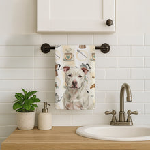 Load image into Gallery viewer, White Staffordshire Bull Terrier Coffee Bar Kitchen Towel