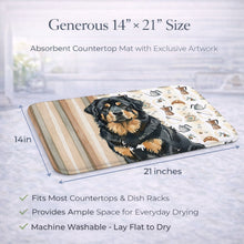 Load image into Gallery viewer, Black and Tan Tibetan Mastiff Coffee Bar Dish Drying Mat
