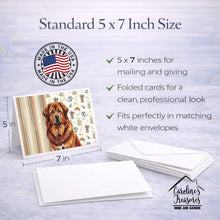 Load image into Gallery viewer, Red Gold Tibetan Mastiff Coffee Bar Greeting Cards Pack of 8