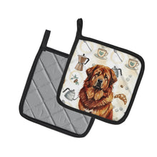 Load image into Gallery viewer, Red Gold Tibetan Mastiff Coffee Bar Pair of Pot Holders