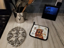 Load image into Gallery viewer, Red Gold Tibetan Mastiff Coffee Bar Pair of Pot Holders