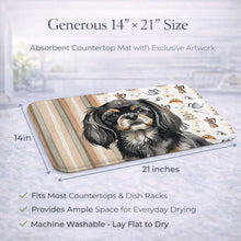 Load image into Gallery viewer, Black and Tan Tibetan Spaniel Coffee Bar Dish Drying Mat