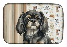 Load image into Gallery viewer, Black and Tan Tibetan Spaniel Coffee Bar Dish Drying Mat