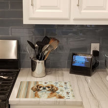 Load image into Gallery viewer, Tibetan Spaniel Coffee Bar Glass Cutting Board