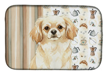 Load image into Gallery viewer, Cream Tibetan Spaniel Coffee Bar Dish Drying Mat