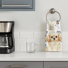 Load image into Gallery viewer, Cream Tibetan Spaniel Coffee Bar Kitchen Towel