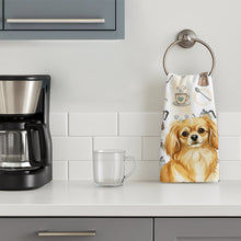 Load image into Gallery viewer, Gold Tibetan Spaniel Coffee Bar Kitchen Towel