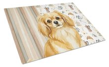 Load image into Gallery viewer, Gold Tibetan Spaniel Coffee Bar Glass Cutting Board
