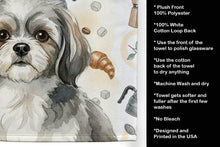 Load image into Gallery viewer, Grey and White Tibetan Spaniel Coffee Bar Kitchen Towel