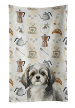Load image into Gallery viewer, Grey and White Tibetan Spaniel Coffee Bar Kitchen Towel