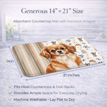 Load image into Gallery viewer, Red Tibetan Spaniel Coffee Bar Dish Drying Mat