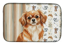 Load image into Gallery viewer, Red Tibetan Spaniel Coffee Bar Dish Drying Mat