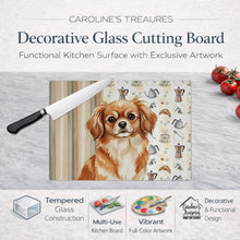 Load image into Gallery viewer, Red Tibetan Spaniel Coffee Bar Glass Cutting Board