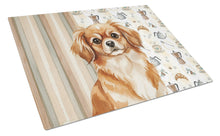 Load image into Gallery viewer, Red Tibetan Spaniel Coffee Bar Glass Cutting Board